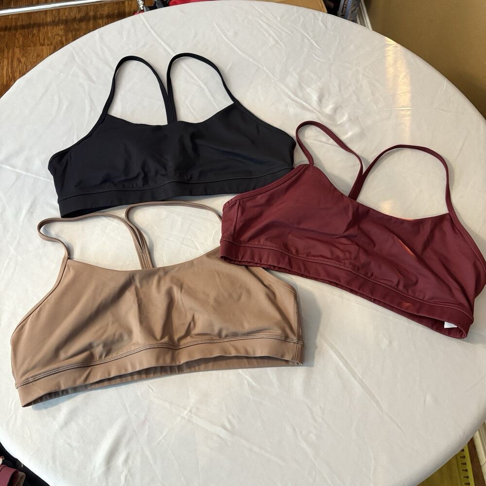 Amazon Branded Sports Bras Black Wine Red Tan Size 2XL NWOT Gym Dance Athletic